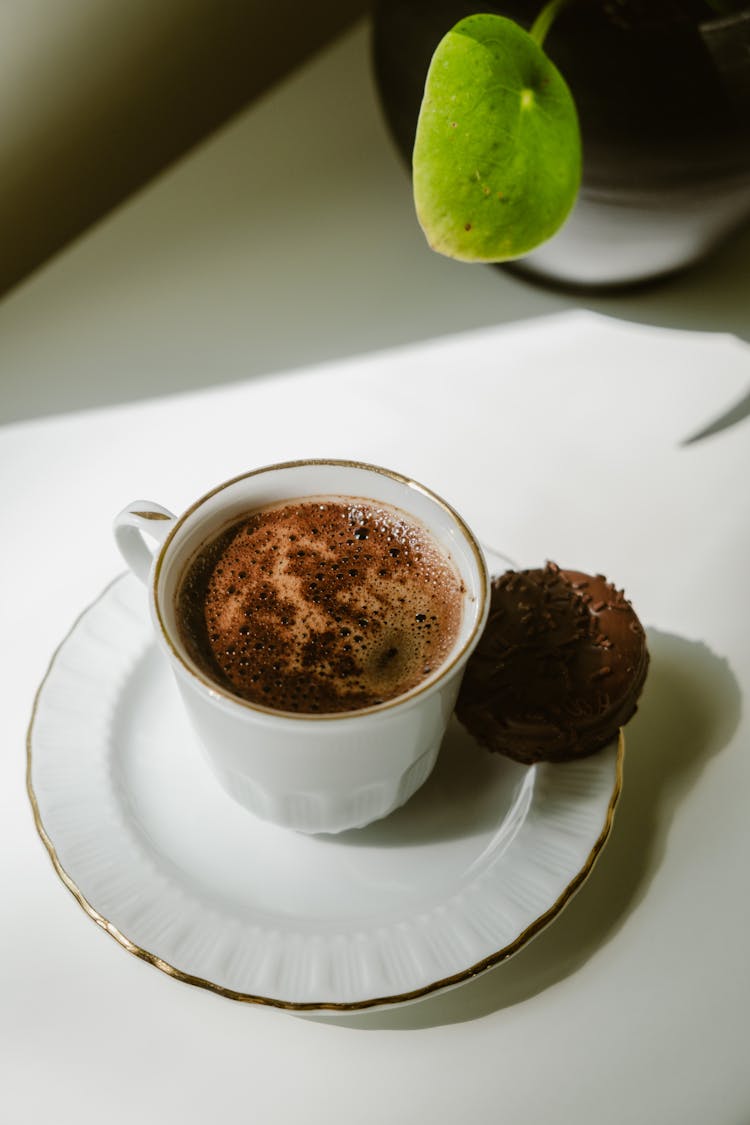 Delicious Coffee With Cookie