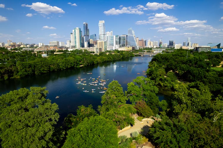 Skyscrapers By The River In Austin 