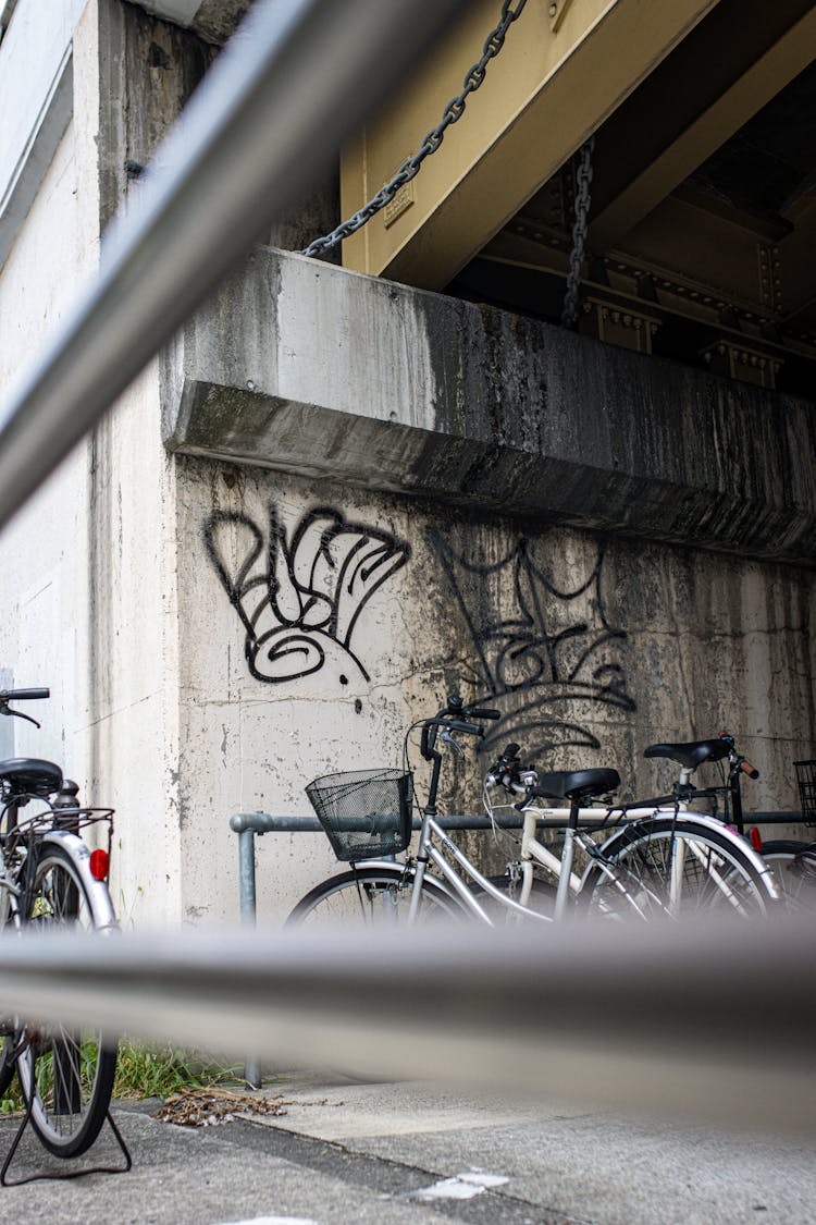 Bicycle Rack Under The Bridge