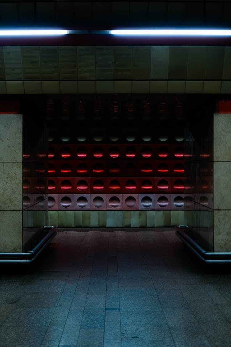 Decorative Tiles On The Walls Of A Subway Station In Prague