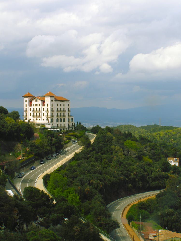 Road Leading To Five-Star Gran Hotel La Florida In Barcelona Spain