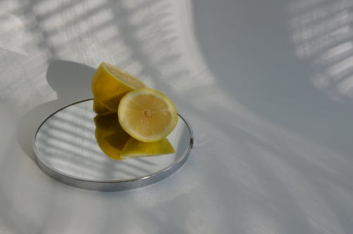 Lemons Slices on White Background