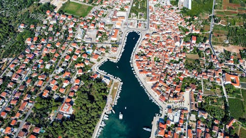 Bird Eye View on Marina in Stari Grad 