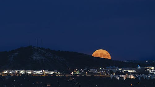 Harvest Moon over University of Colorado at  Colorado Springs