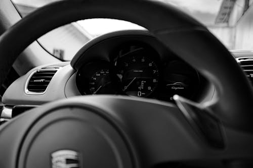 Free Steering Wheel and Speedometer Stock Photo