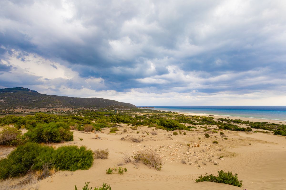 Wild empty beach and dunes on the Karpaz peninsula