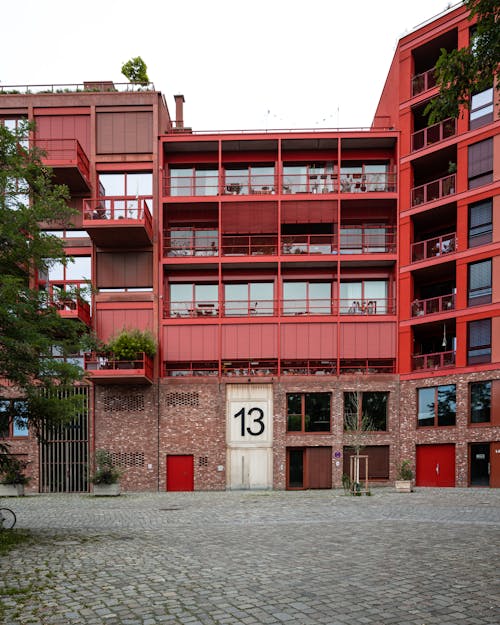 Modern Red Building in Germany 