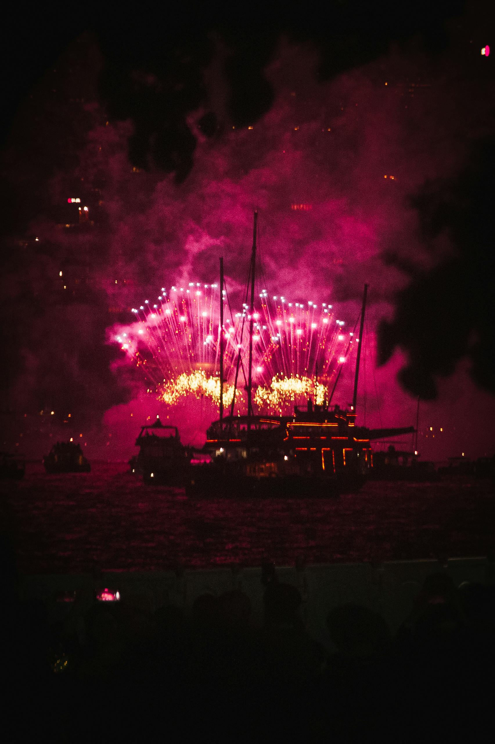 fireworks over the harbor