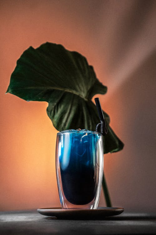 Blue Drink in Glass 