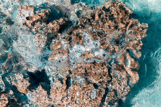Birds Eye View of Rocks on Sea Shore