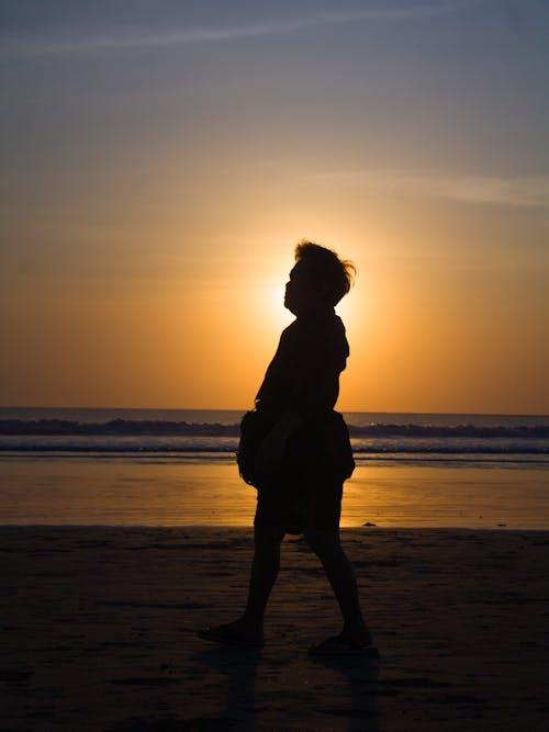 Fotos de stock gratuitas de playa, playa puesta de sol, puesta de sol dorada