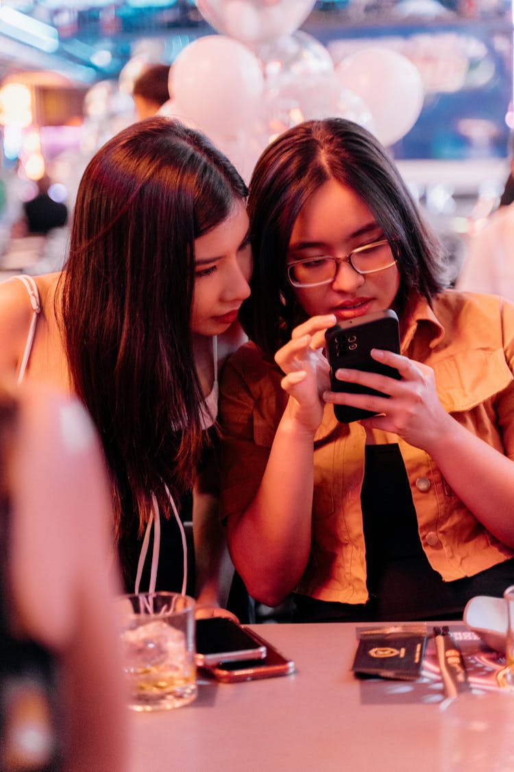 Women On A Party In Pub 