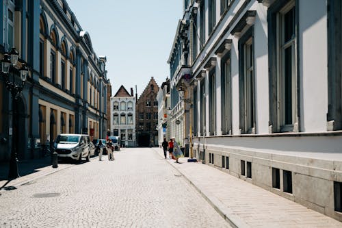 Cobbled Street Next to the Municipal Theater in Bruges