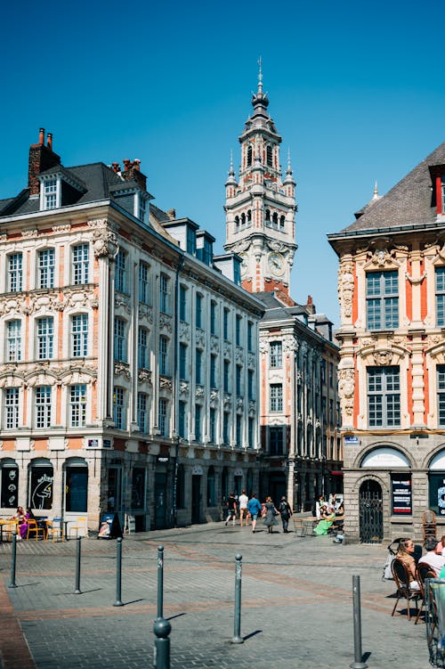 View of Historic Buildings at the Place du General-de-Gaulle in Lille, France