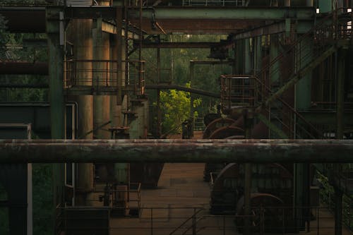 Rusting Installations of an Old Factory in the Landschaftspark Industrial Park in Germany