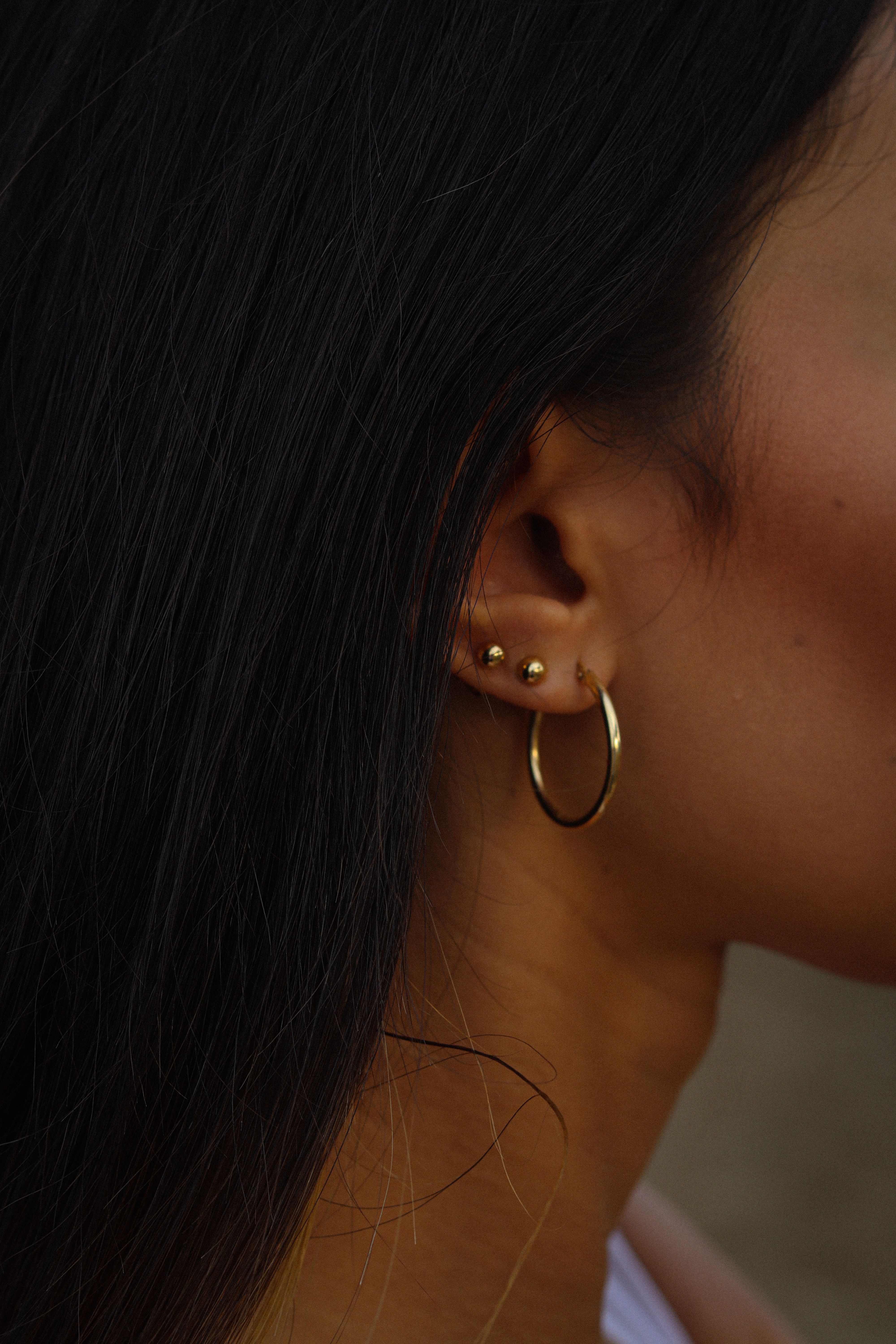 Weeping Woman Earrings Gold