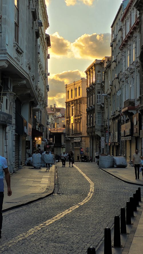 Pedestrian in Old Town of Istanbul at Dawn