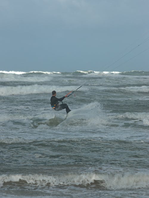 คลังภาพถ่ายฟรี ของ kitesurfer, การผจญภัย, ความบันเทิง