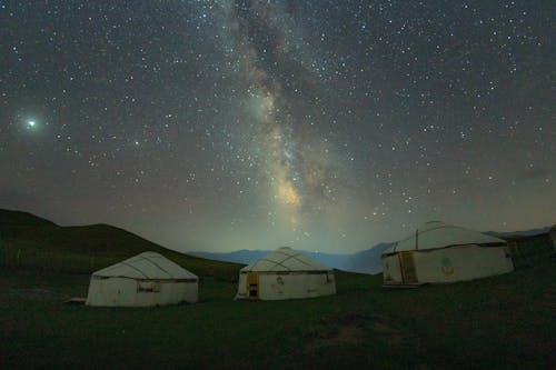 Imagine de stoc gratuită din amurg, Calea Lactee, camping