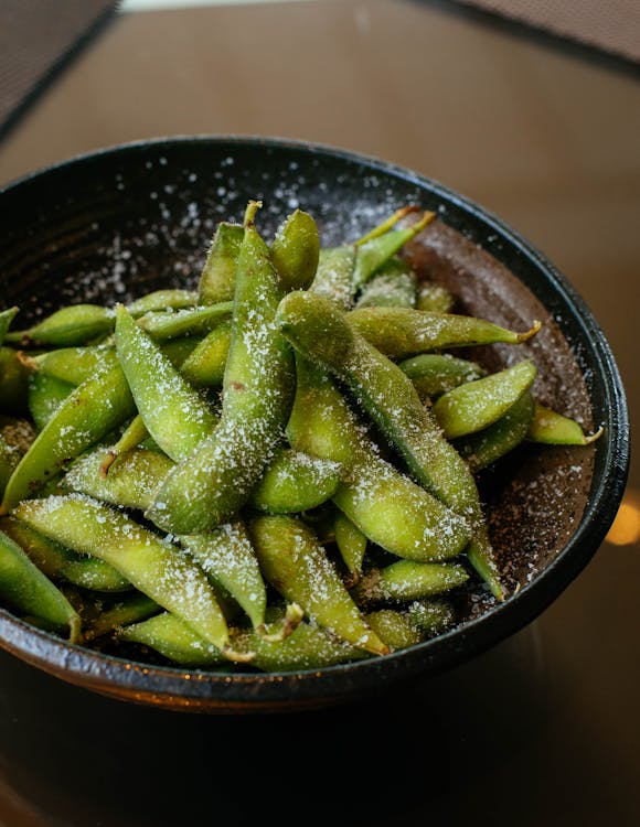 Edamame boontjes als voorbeeld van favoriete snack