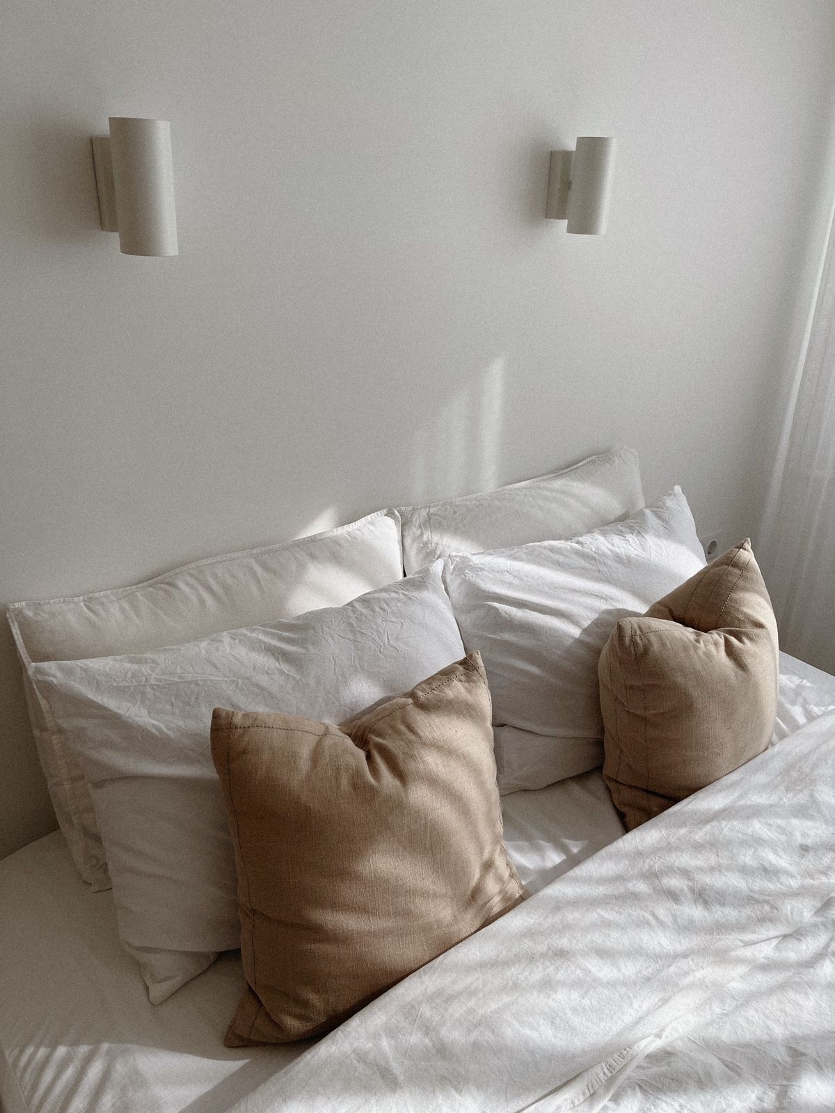 Bedroom with beige walls