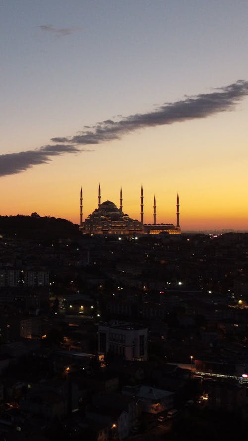 Camlica Mosque in Istanbul at Dusk