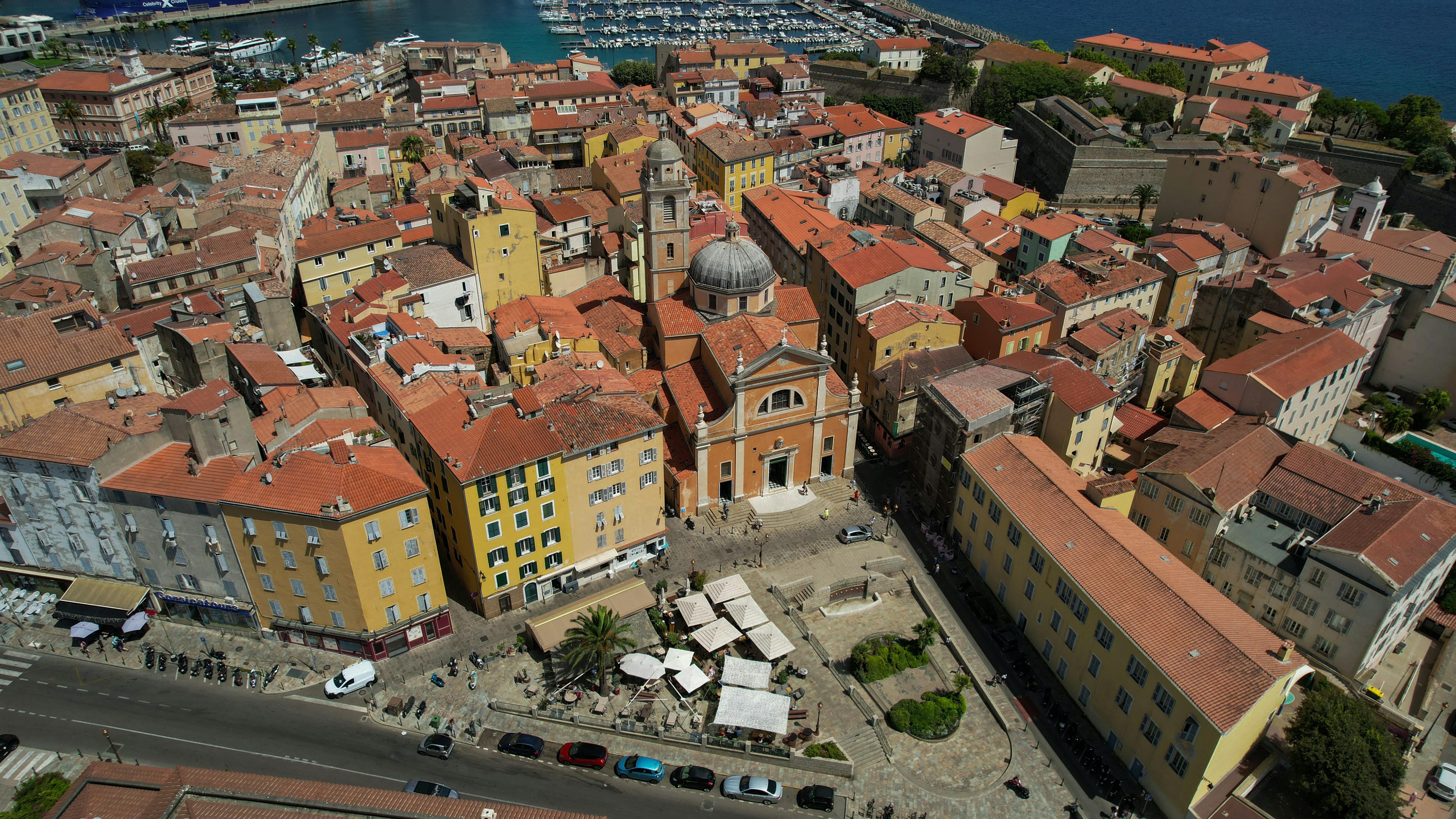 aerial view of the old town of porto cervo italy