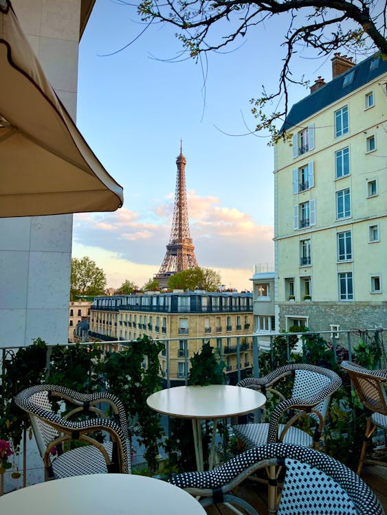 View of Eiffel Tower from an Outdoor Restaurant · Free Stock Photo