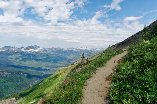 Free View of a Trail in Mountains  Stock Photo