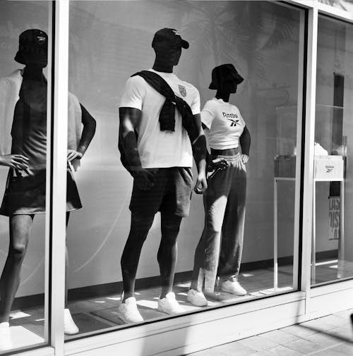 Mannequins on an Exhibition in Black and White