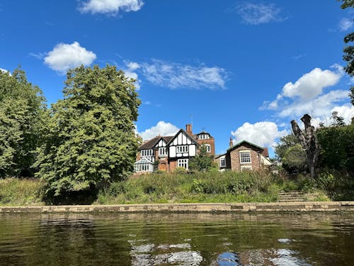Free House by the River Stock Photo