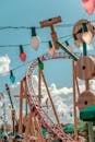 String Lights Near Roller Coaster Track