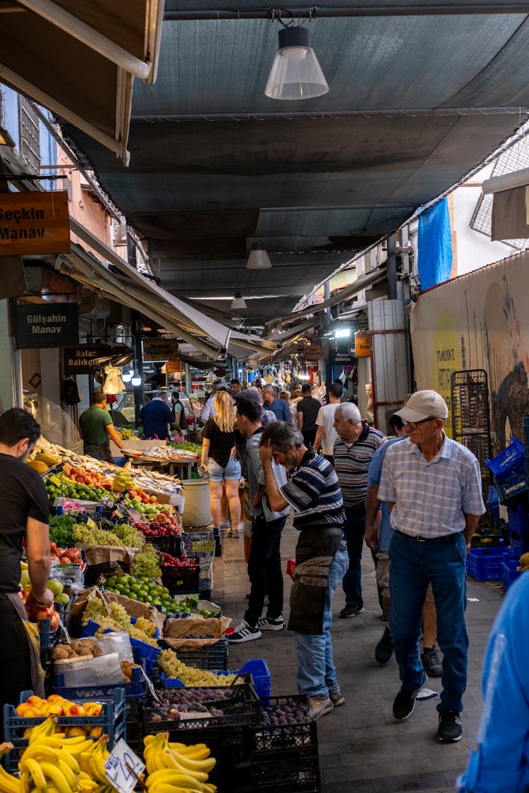 People Shopping At Bazaar In Turkey