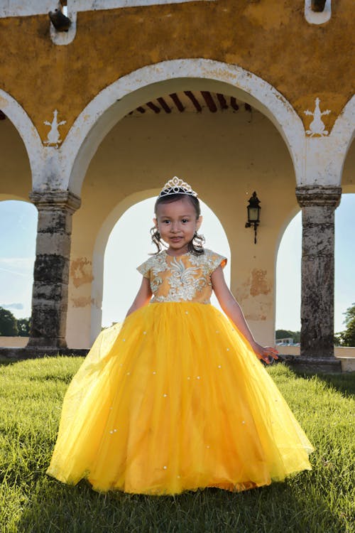 Child Model in Ball Gown