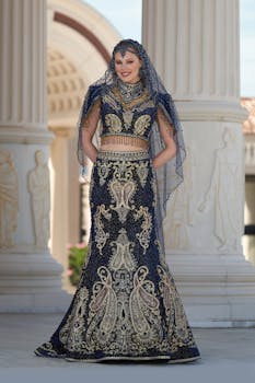 Stunning portrait of a bride in an intricately detailed gown, İzmir.