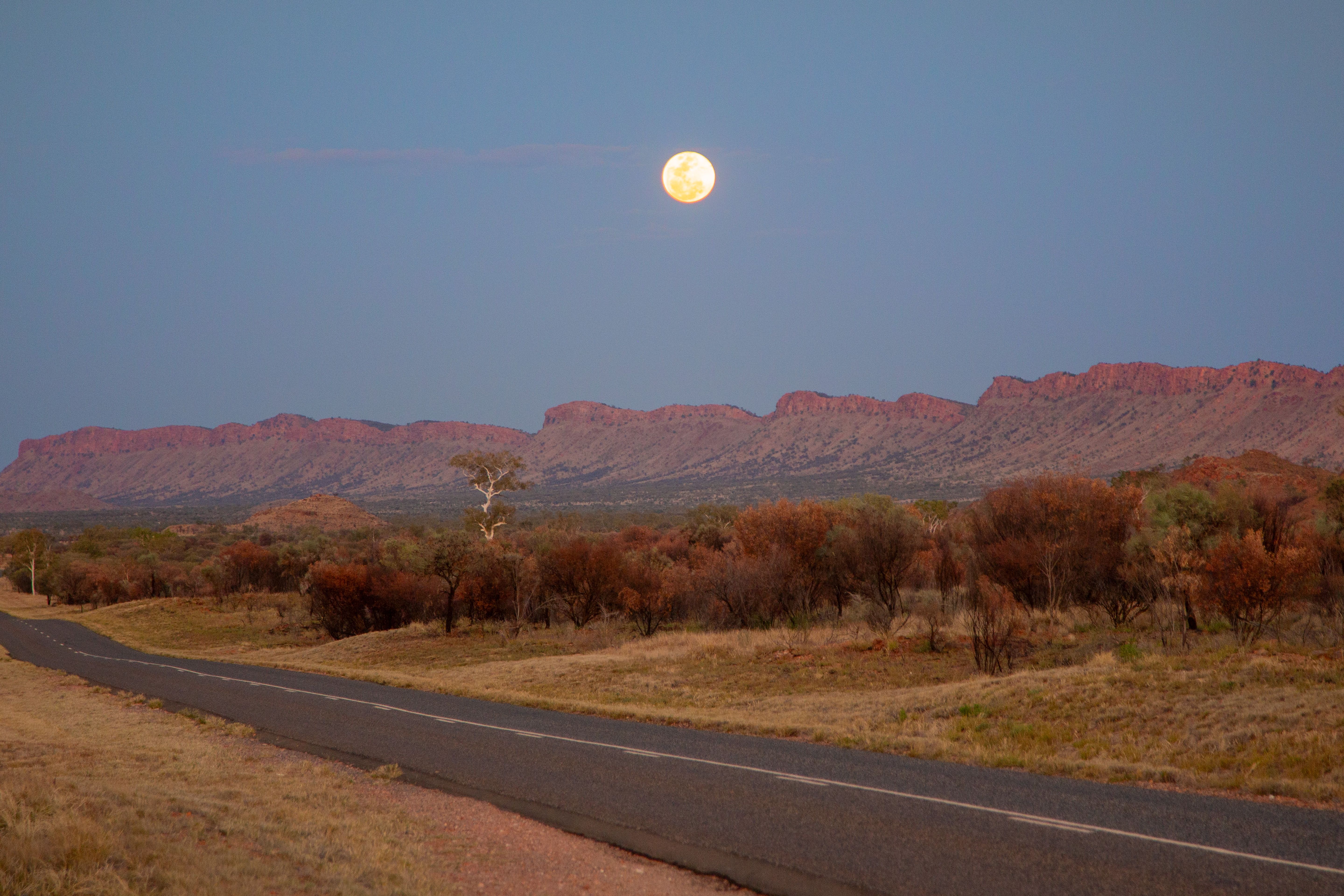 Remote Northern Territory outback road travelled by the Safe NT mobile testing and tagging service vehicle