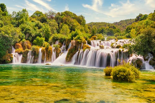 Бесплатное стоковое фото с водопад, глубокий, деревья