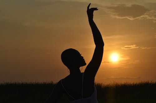 Silhouette of a Woman at Sunset 