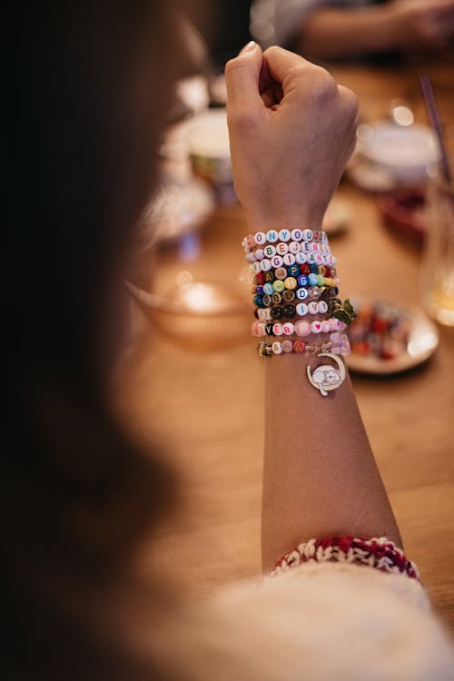 A Woman Wearing Bracelets 