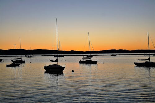 Free stock photo of beautiful sunset, blue water, horizon over water