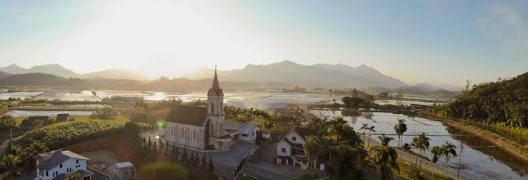 Panorama Of A Town In France