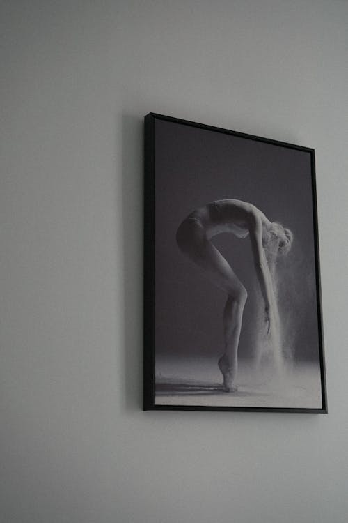 Painting of Posing Model on Wall