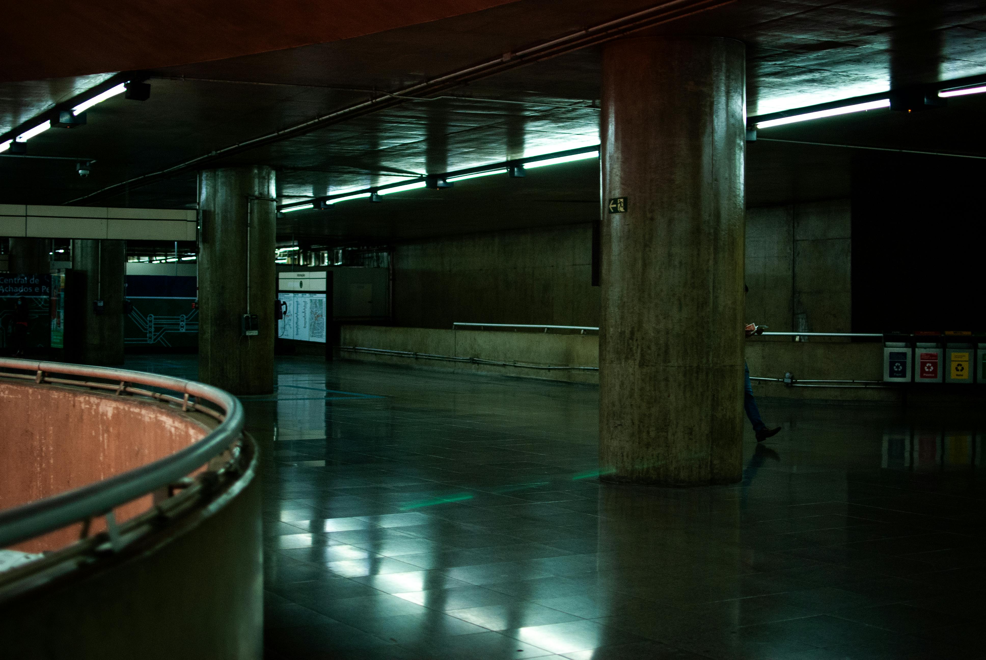 modern Level 2 charging station in covered parking garage - apartments with electric car charging