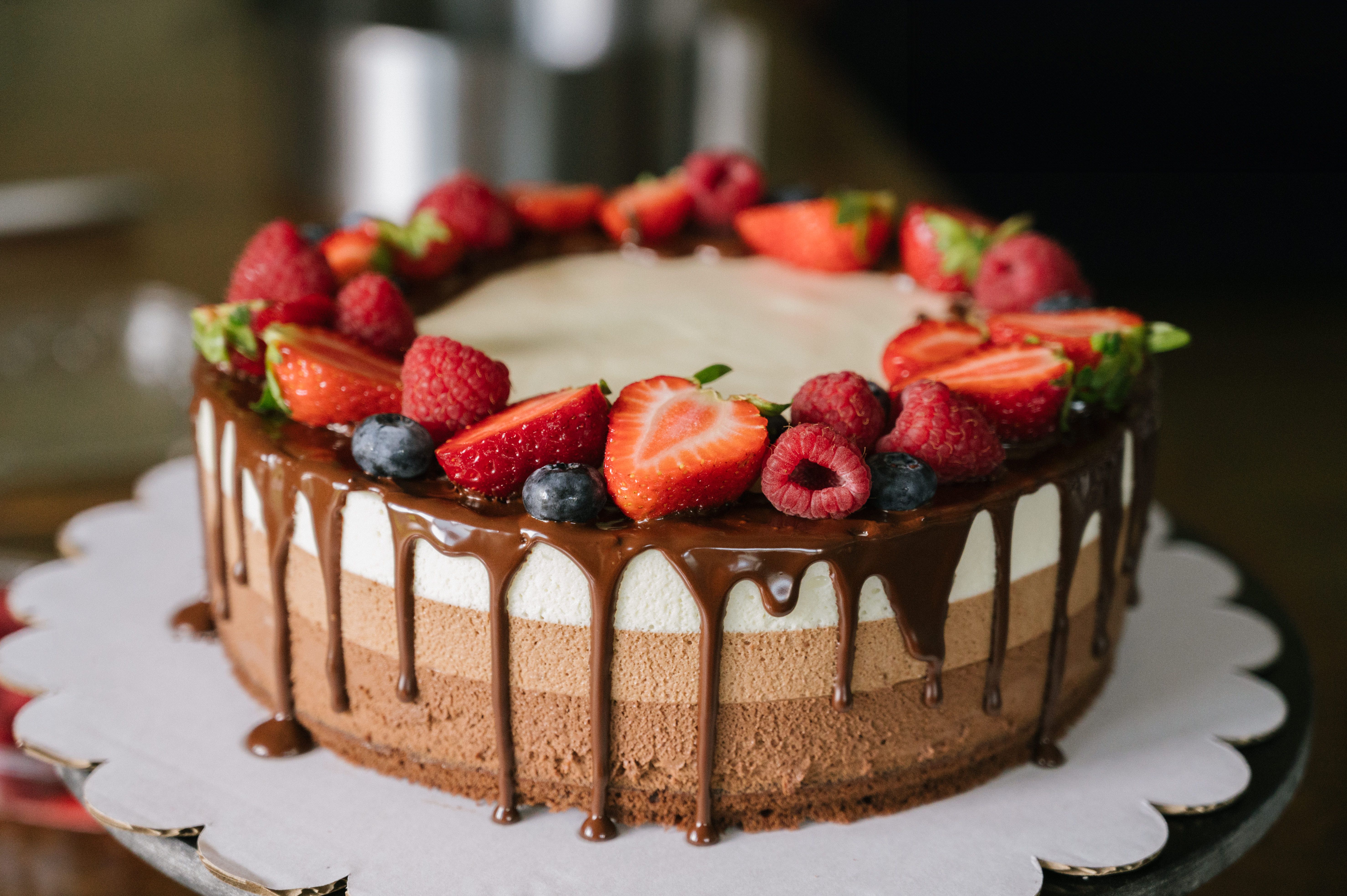 Double-Chocolate Panna Cotta with Caramel Drizzle