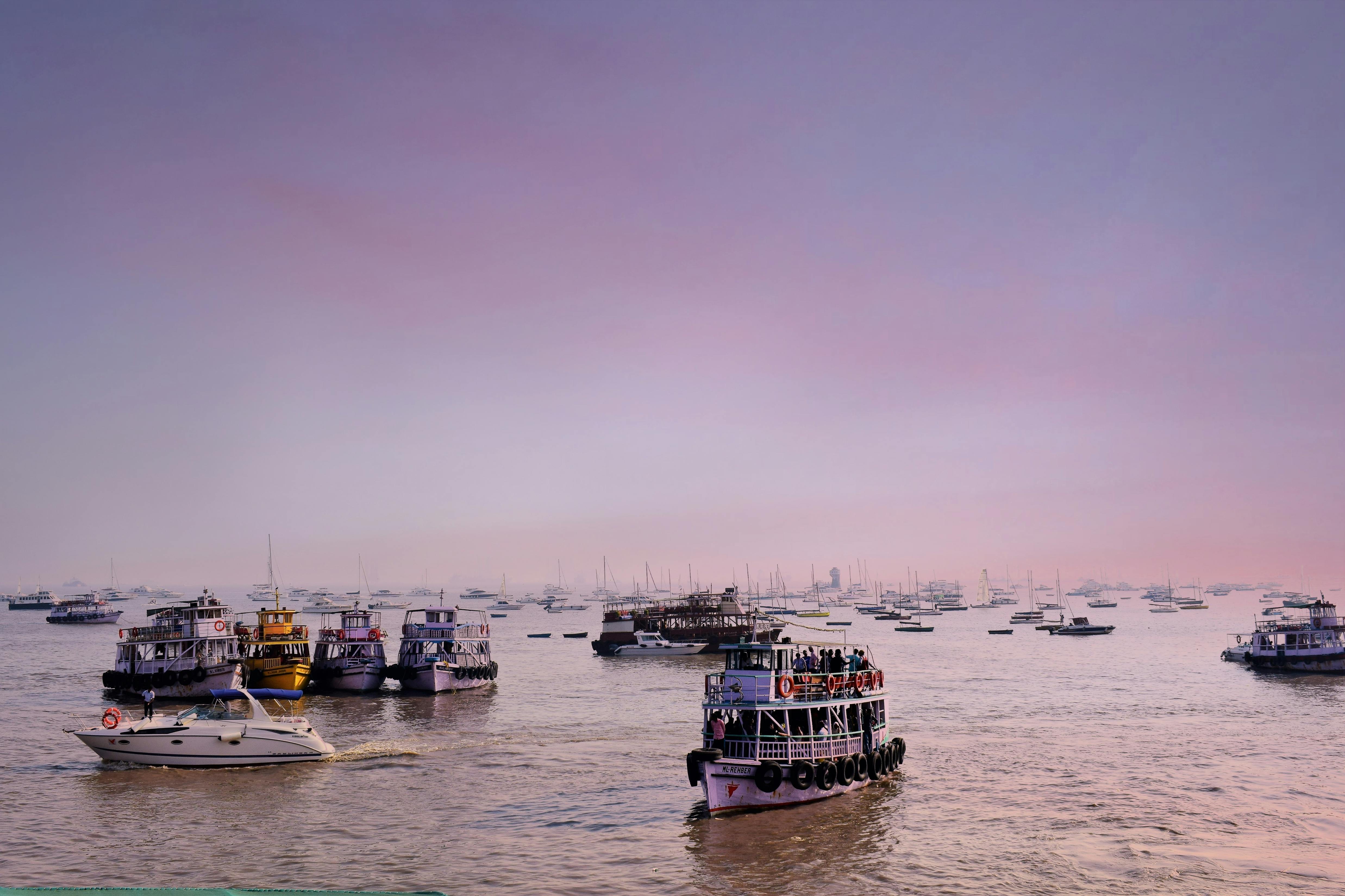 India Mumbai Jawaharlal Nehru port with ships