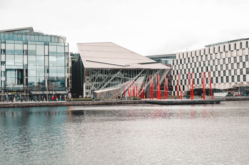 Georgian buildings and the docklands in Dublin