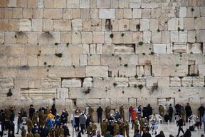 Crowd of Worshippers by Western Wall
