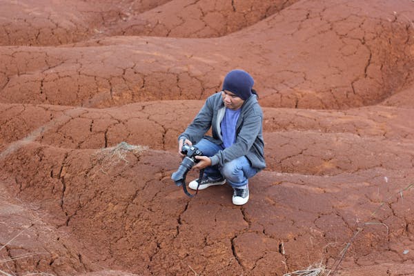 Cute puppy during potty training process