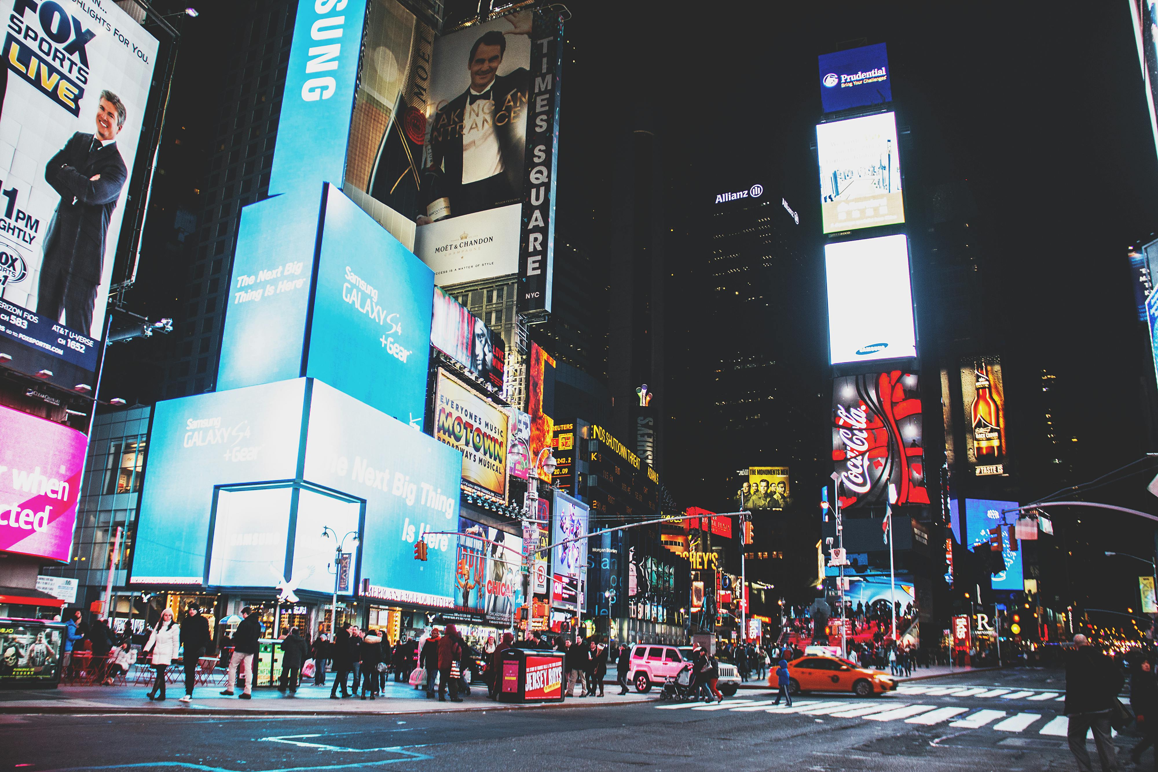 busy street during nighttime