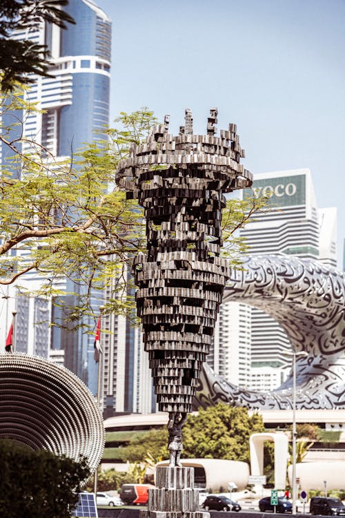 Abstract Sculptures in DIFC Sculpture Park, Dubai, UAE